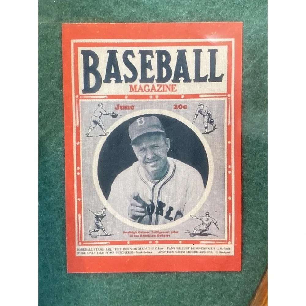 Vintage Baseball Shadow Box Framed Collectible‎ 20 3/4 X 13 1/2 inches